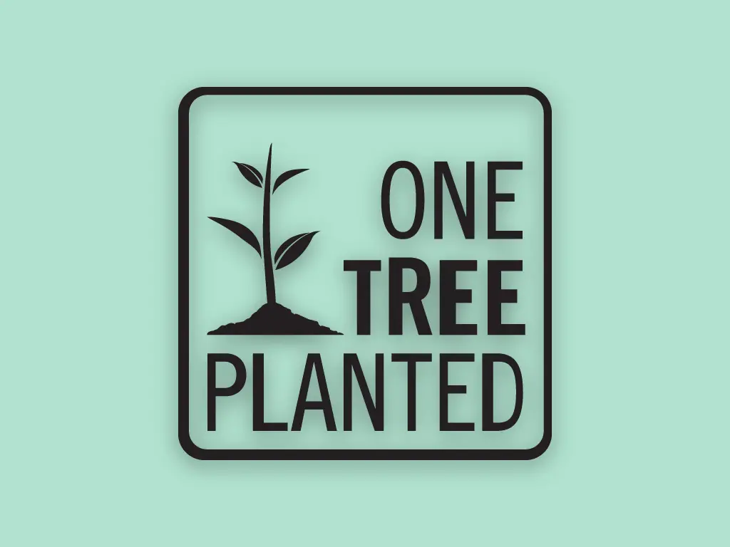 nonprofit charity logo of one tree planted on a green background