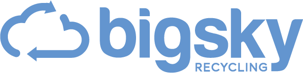 Big Sky Recycling logo with clouds in the background.